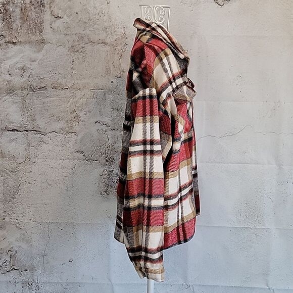 Charlie Charlie Charlotte Plaid Button-Up Women's Shacket Size XL - Picture 5 of 10